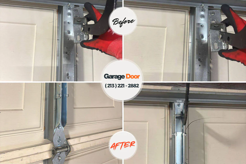 Before and after: garage door opener repair Fearrington Village, NC